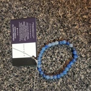NWT Alkeme blue gemstone elastic bracelet